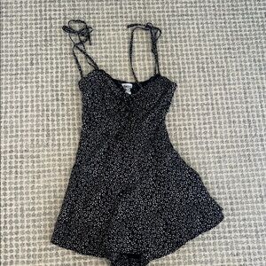 Black and White Polka Dot Romper Dress